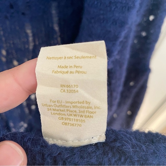 Free People Lemon Drop Alpaca Hooded Oversized Deep Blue Cardigan Small - Picture 10 of 13